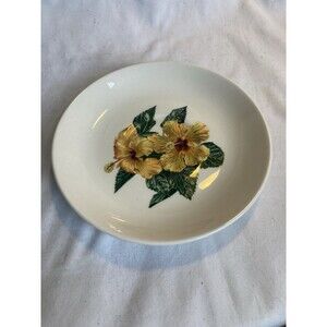 Santa Anita Ware Flowers of Hawaii Yellow Hibiscus 1 Plate Flower Vintage